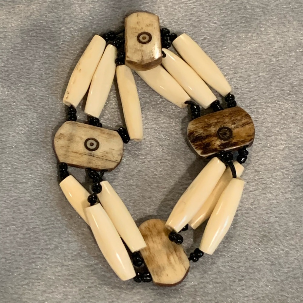 African quill and bead bracelet
